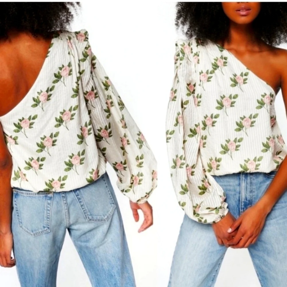 Cami Nyc The Lenore One Shoulder Top Floral - Picture 2 of 14